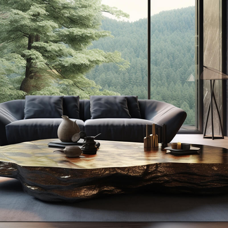 Table basse de mobilier d'art en bronze