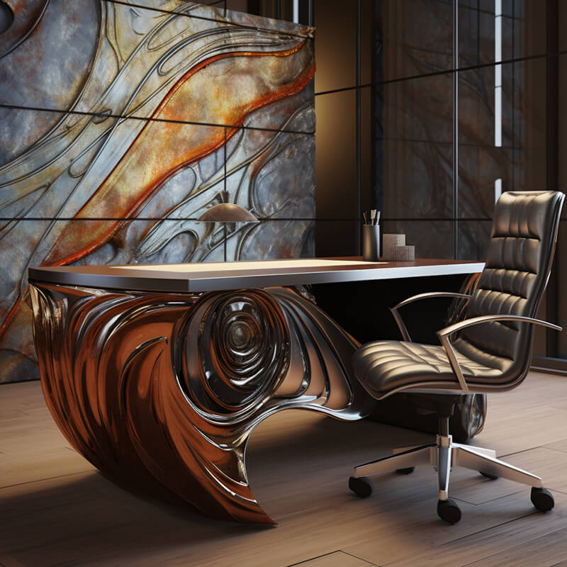 Meubles de bureau d'art en acier inoxydable