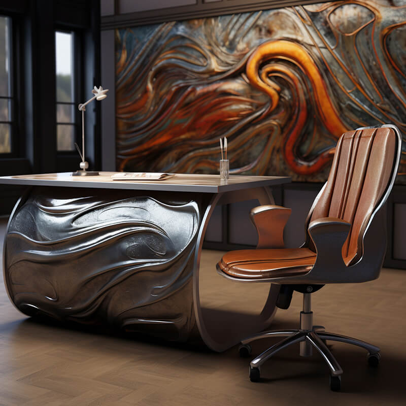 Meubles de bureau d'art en acier inoxydable