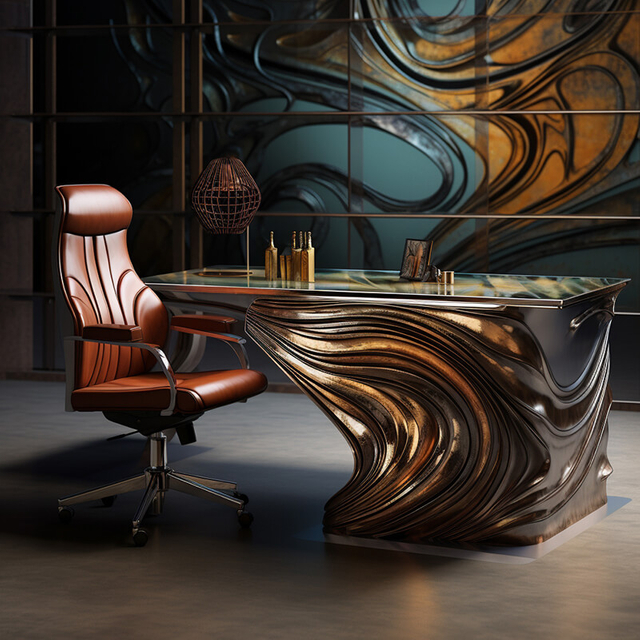 Meubles de bureau d'art en acier inoxydable