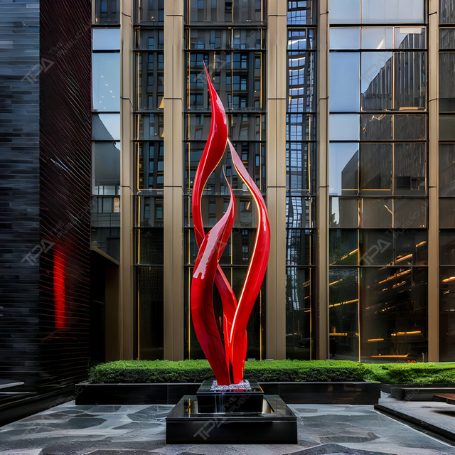 Sculpture urbaine peinte en acier inoxydable