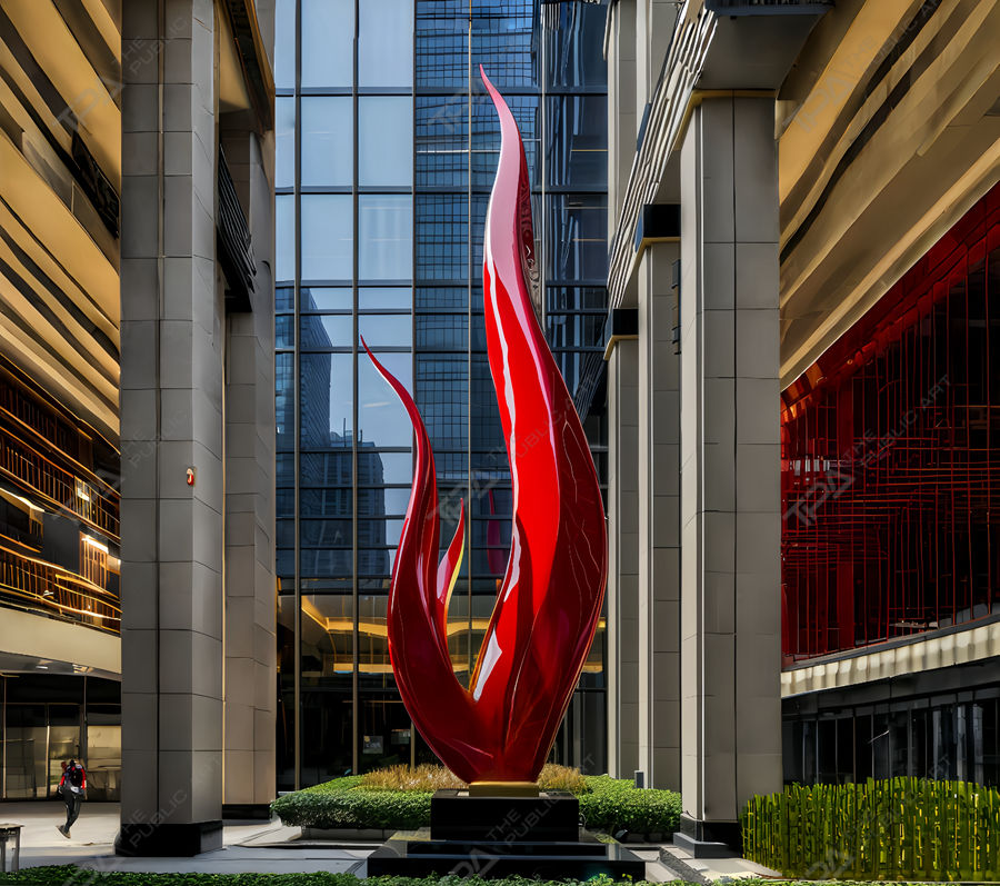 sculpture de flamme peinte à la bombe