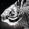 Sculpture de squelette de poisson en acier inoxydable