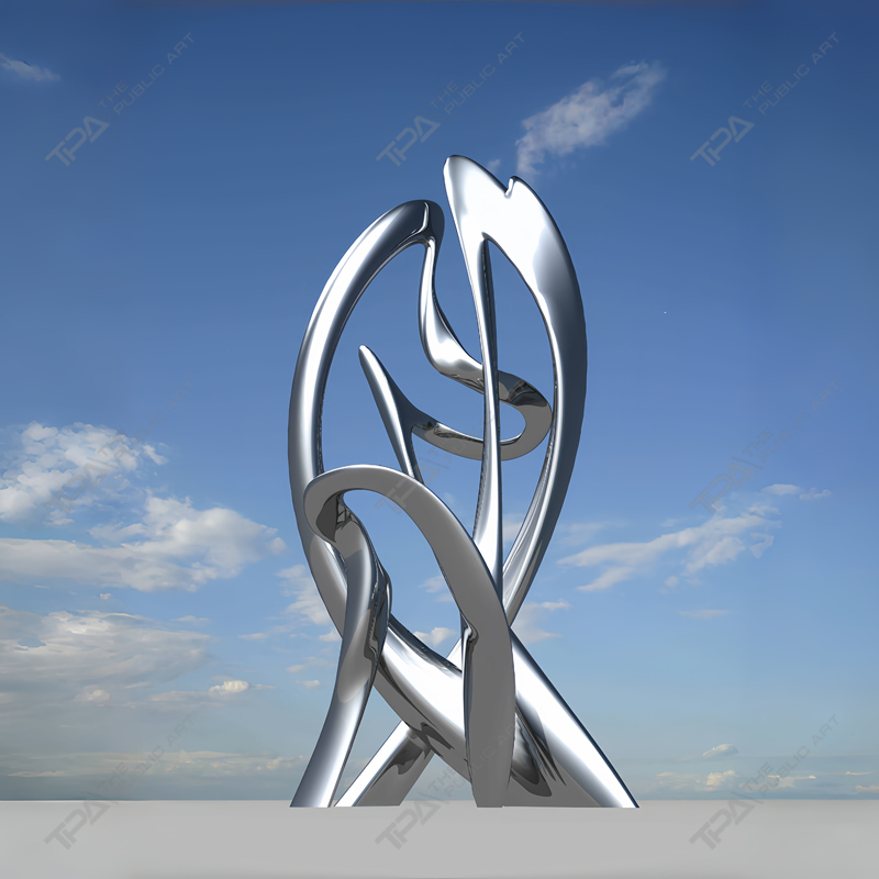 miroir sculpture en acier inoxydable