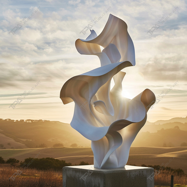 Sculpture Urbaine Inox Voile Blanc
