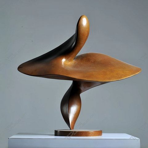 Sculpture en bronze volant comme un cygne surpris