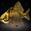 Sculpture de squelette de poisson en acier inoxydable