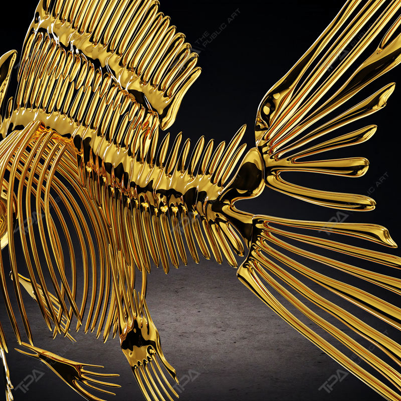 sculpture de squelette de poisson