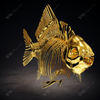 Sculpture de squelette de poisson en acier inoxydable