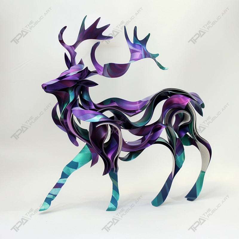 Cerf de sculpture animalière à lattes