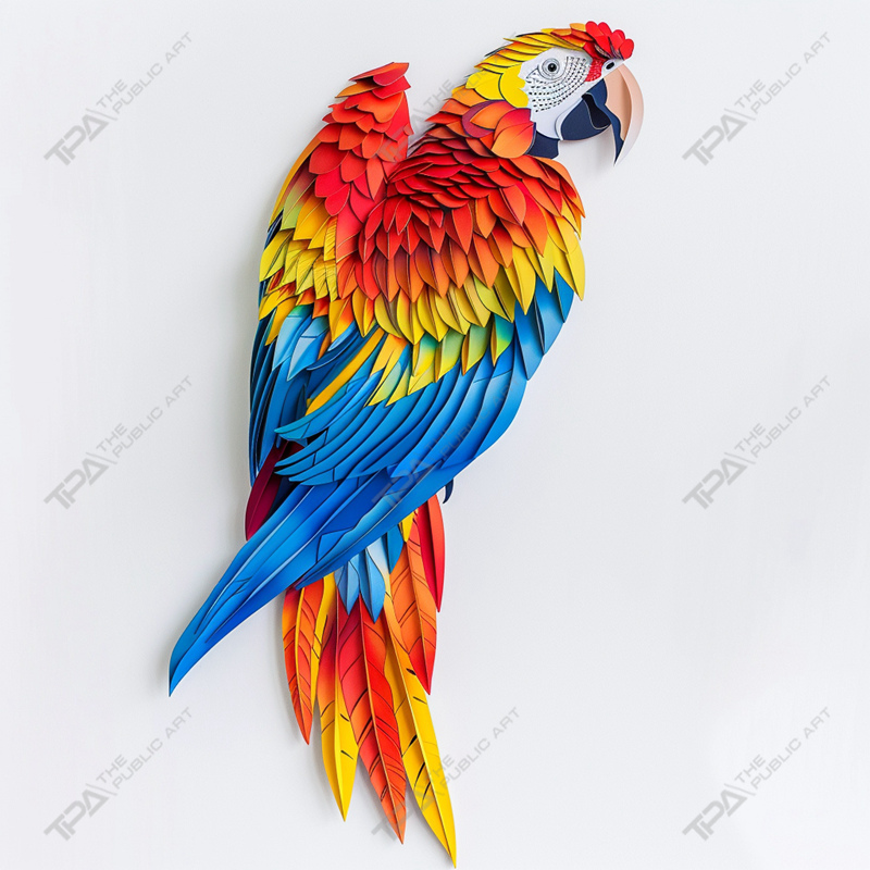 Perroquet de sculpture animale en origami