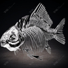 Sculpture de squelette de poisson en acier inoxydable