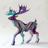 Cerf de sculpture animalière à lattes