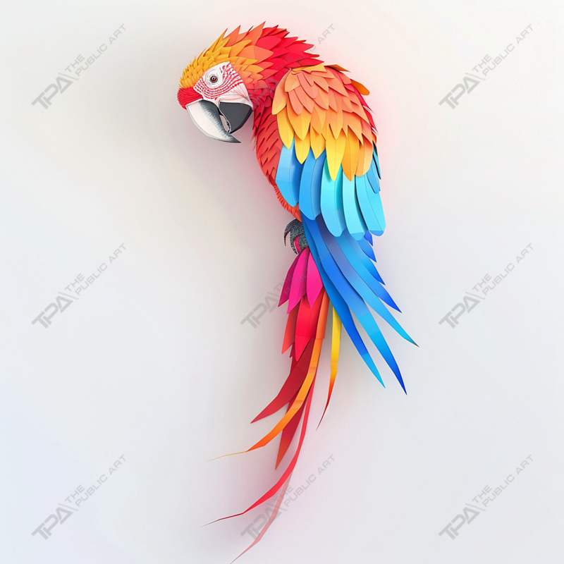 Perroquet de sculpture animale en origami