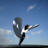 Sculpture en acier inoxydable bruine avec le vent