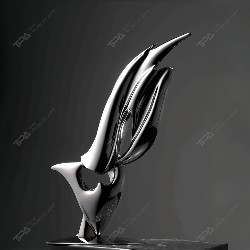 Sculpture en acier inoxydable commandée 