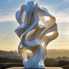 Sculpture Urbaine Inox Voile Blanc