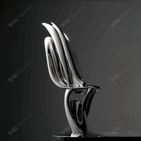 Sculpture en acier inoxydable commandée 
