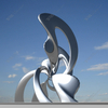 Sculpture en acier inoxydable Fleurs comme un rêve