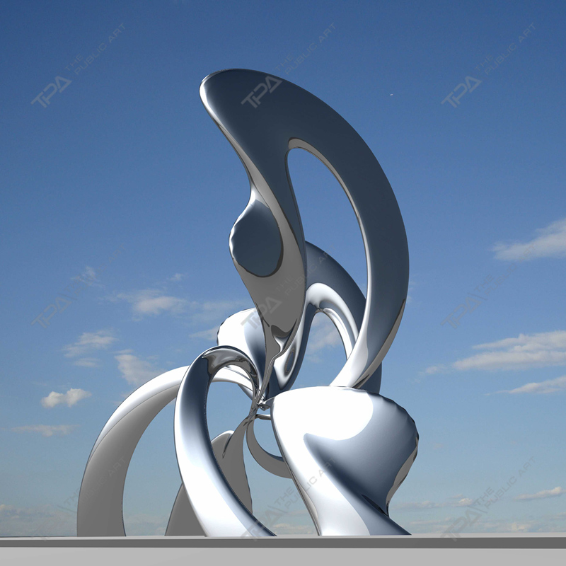 Sculpture en acier inoxydable Fleurs comme un rêve