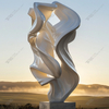 Sculpture Urbaine Inox Voile Blanc