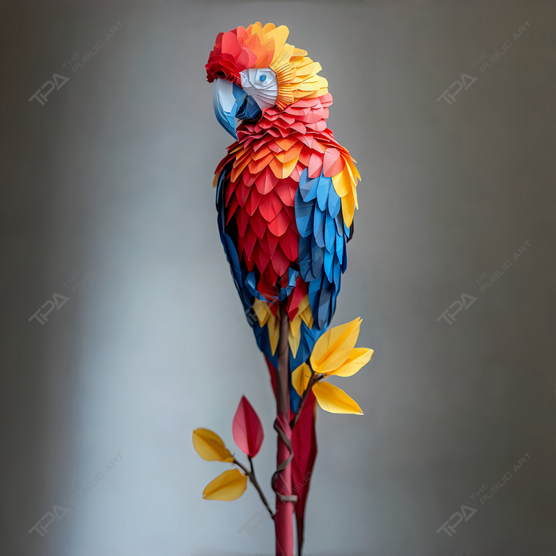 Perroquet de sculpture animale en origami