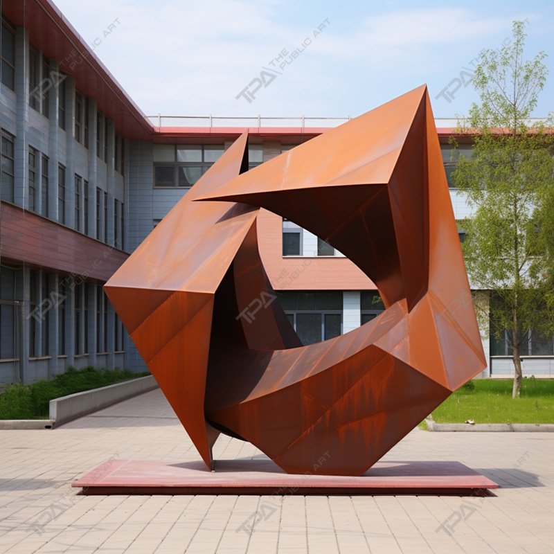 Sculpture en acier Corten pour la décoration urbaine