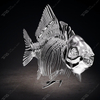 Sculpture de squelette de poisson en acier inoxydable